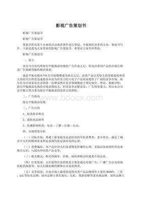 影视广告策划书